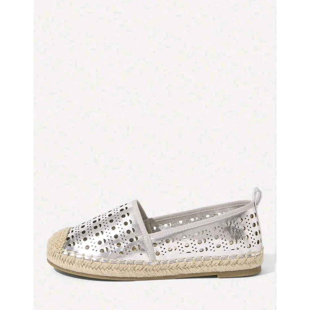 Silver Espadrilles Women's Slip On Comfort Casual‎ Shoes